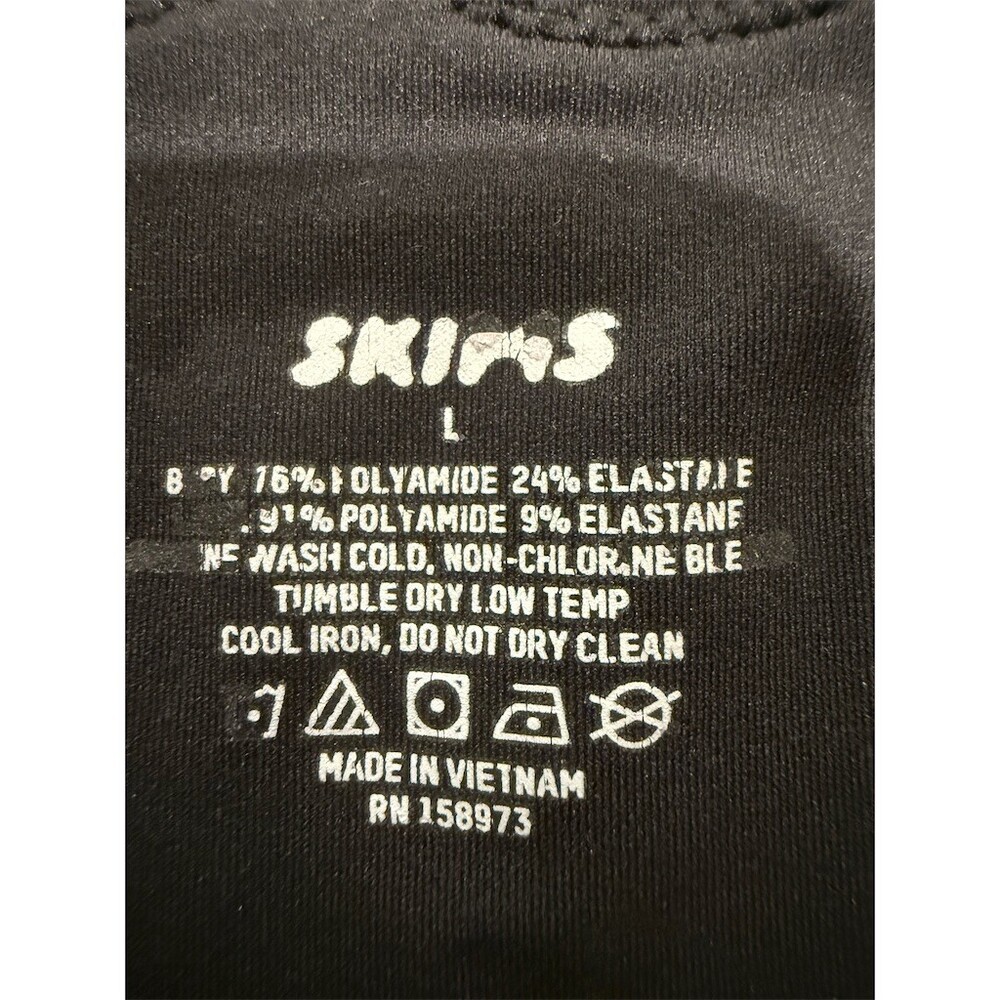 SKIMS Fits Everybody Lace Trim Bodysuit Womens L Black Onyx Snap Closure - Picture 4 of 4